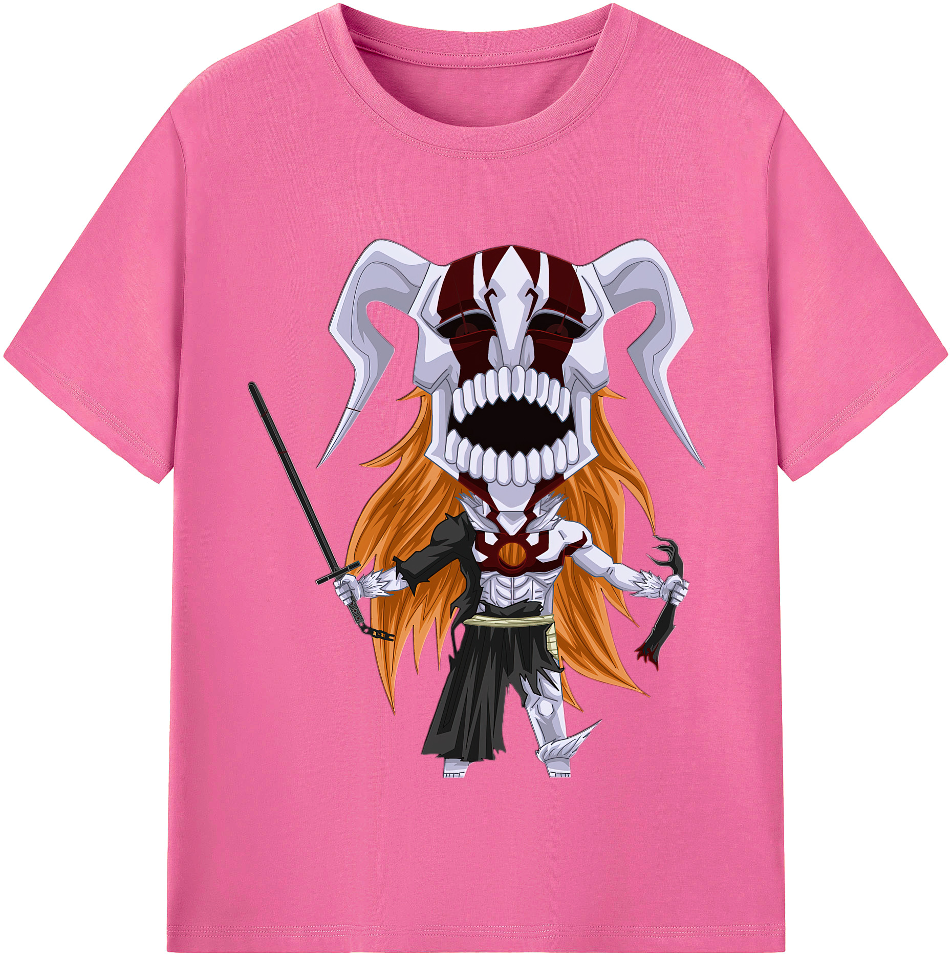 （画像用） ブリーチ 黒崎一護（くろさき いちご）BLEACH Kurosaki Ichigo レディースカジュアルプリントTシャツ（綿100％）